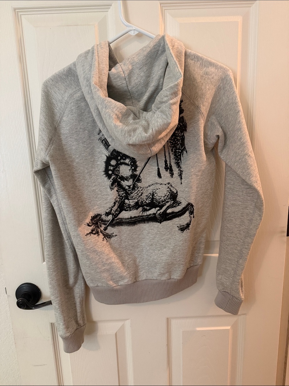 L.A.M.B. Light Gray Zip-Up Hoodie Bomber Jacket with Small Chest Patch - Picture 9 of 11